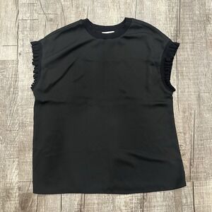 Current Air Black Ruffle Sleeveless Blouse Women's Small Dressy Top Workwear‎